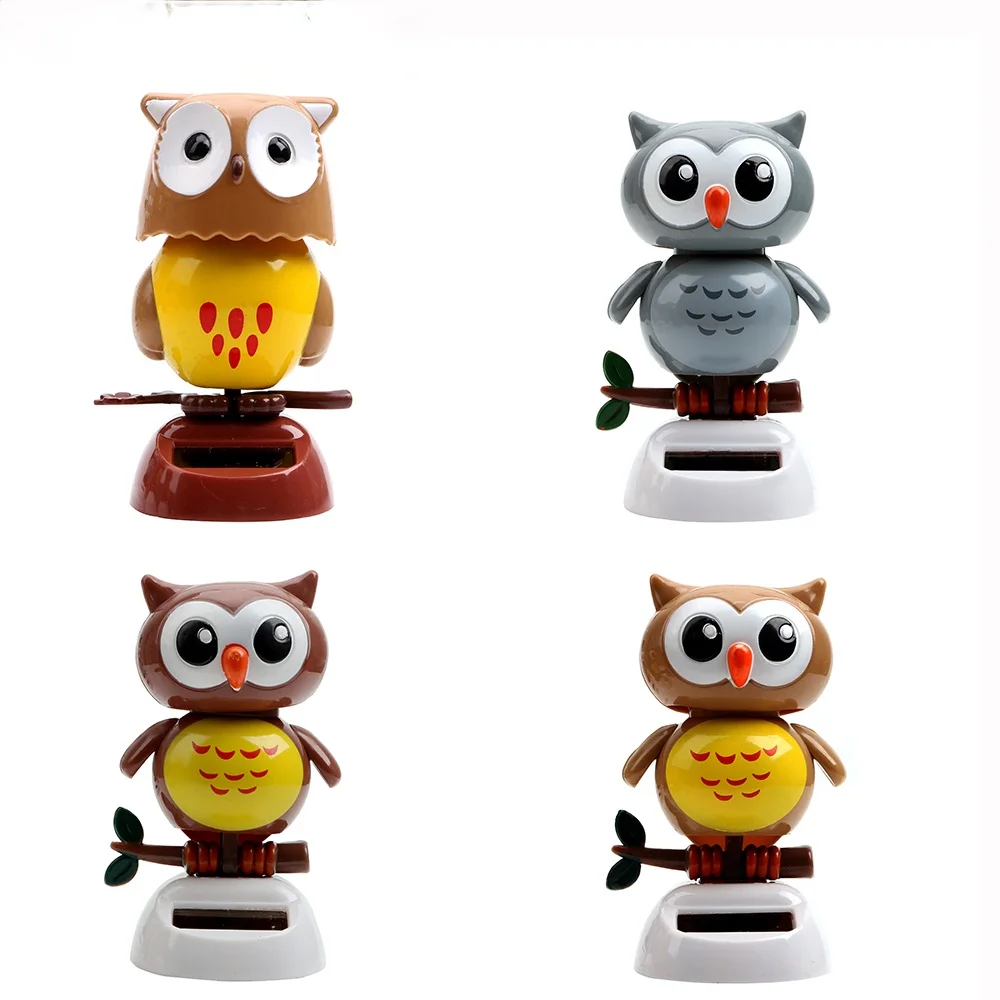 

Car Ornament Cute Owl Birds Car Styling Solar Powered Swing Doll Auto Accessories Dancing Shaking Head Dashboard Decoration Gift
