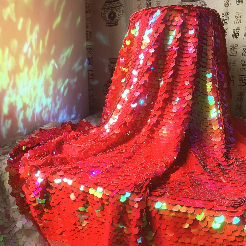 

Fish Scale Sequins Rectangular Tablecloth Background Wall Decoration Photography Live Background Wedding Dress Making Materials