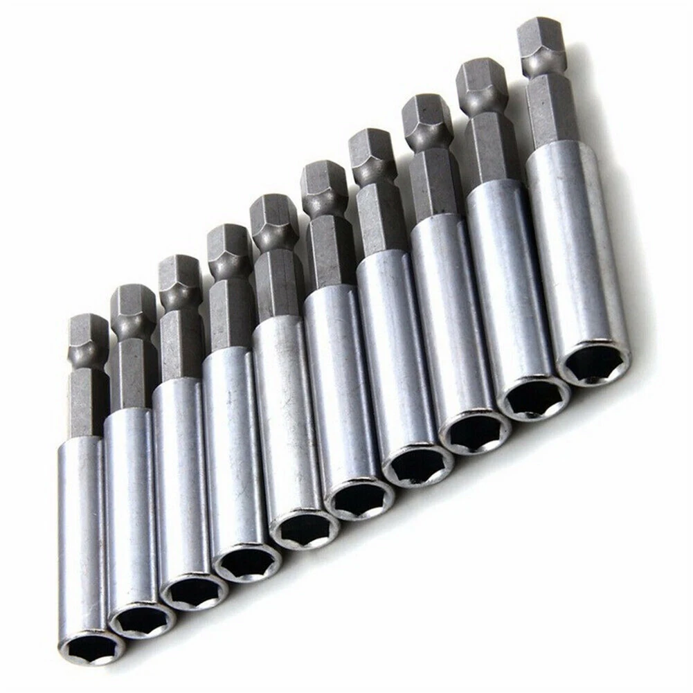 

10Pcs Hex Magnetic Bit Holder Extension Bar Set For Power Drill Impact Driver 2.36 Inch For Power Drills And Impact Drivers