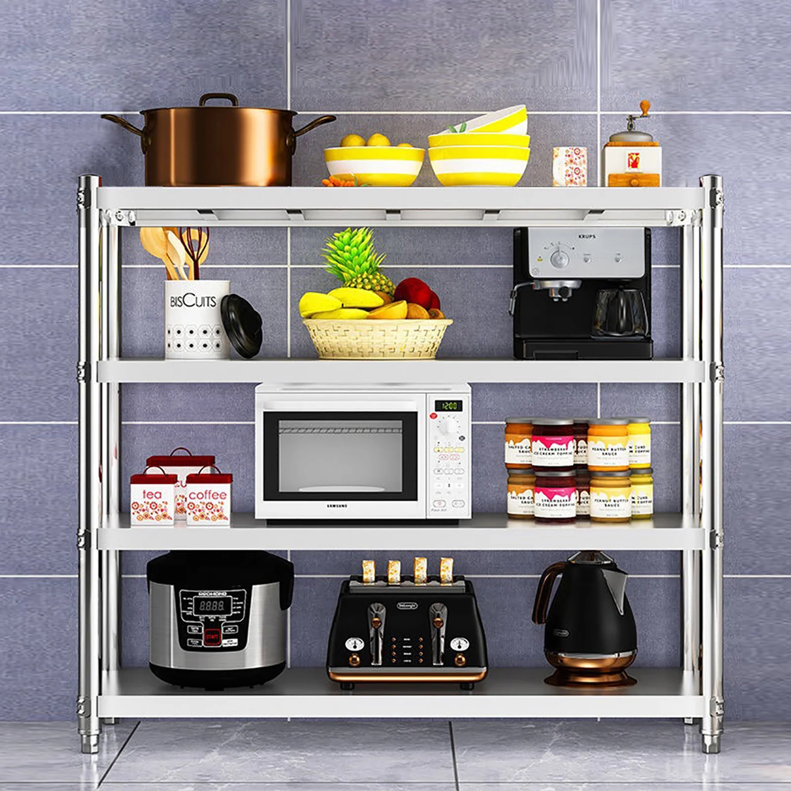 

Kangten Stainless Steel Kitchen Shelf with 120 * 40 *150 CM