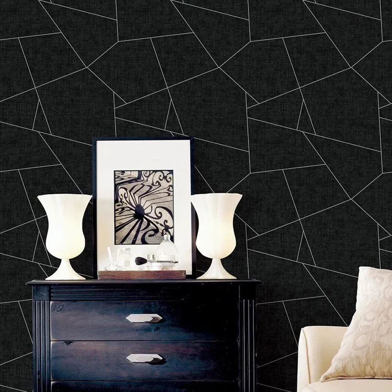 Modern Geometric Abstract Wall Papers Vinyl Waterproof Barber Shop Living Room Background Wallpaper Roll Mural |