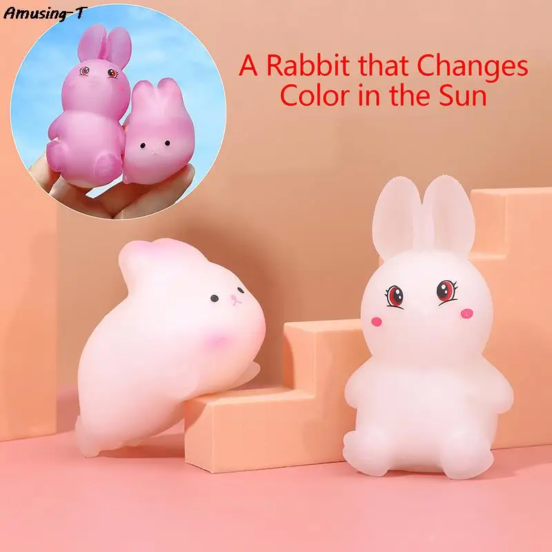 

Cute Rabbit Squishy Toy Change Color Bunny Stress Relief Toys Decompression Doll Squeeze Rising Fidget Toy Novelty Gift