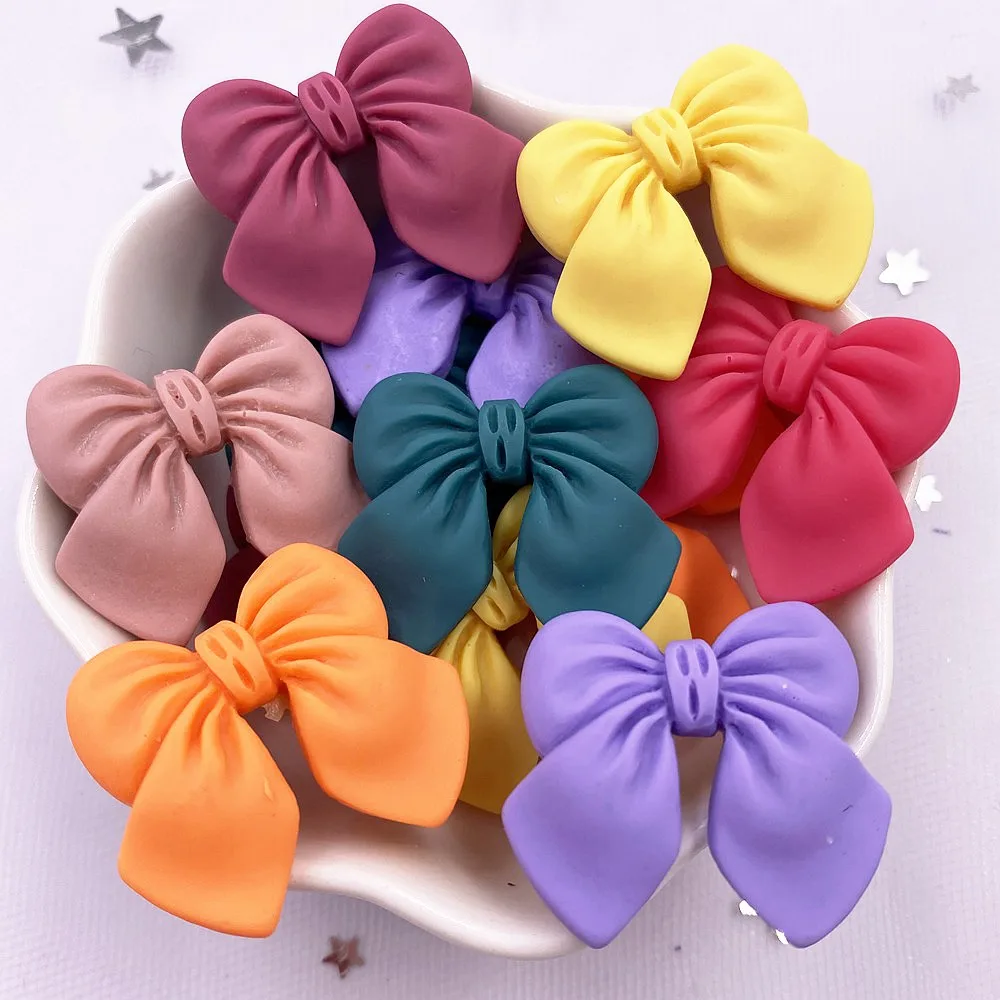 Кавайный красочный мультяшный бант из смолы с плоским задником 10 шт. альбом для