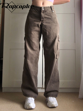 Rapcopter-pantalones vaqueros de vendaje y2k para mujer...