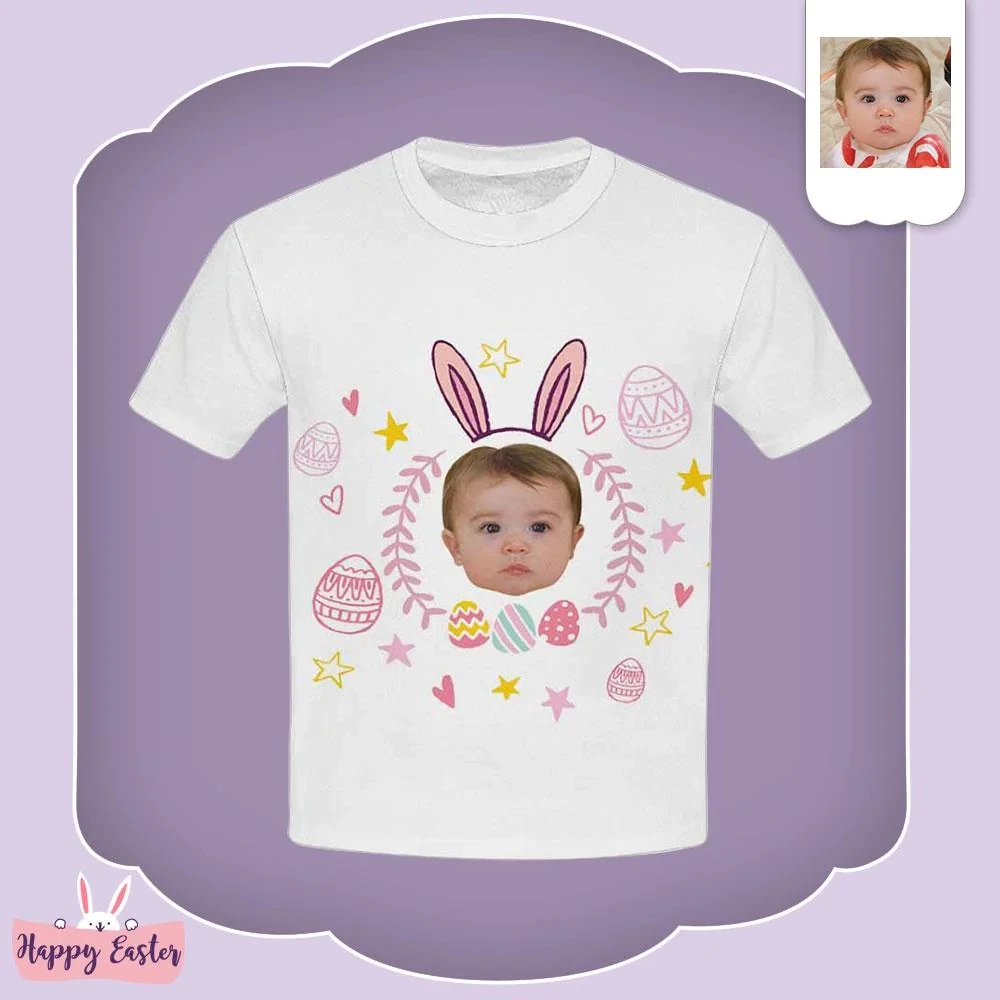 

Easter limit-Custom Face Colorful Easter Kid's All Over Print T-shirt