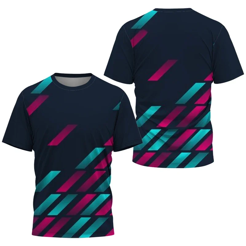 Фото Padres geomtricos simples esportes t camisas moda 바 livre correndo 3d отпечаток camisetas soltas respirvel camisetas topos №4