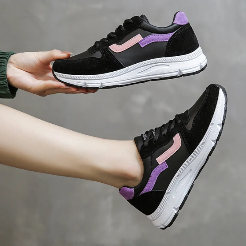 

Женские кроссовки на платформе, на шнуровке, дышащие, Вулканизированная подошва, Повседневная прогулочная обувь, новинка весеннего сезона ...