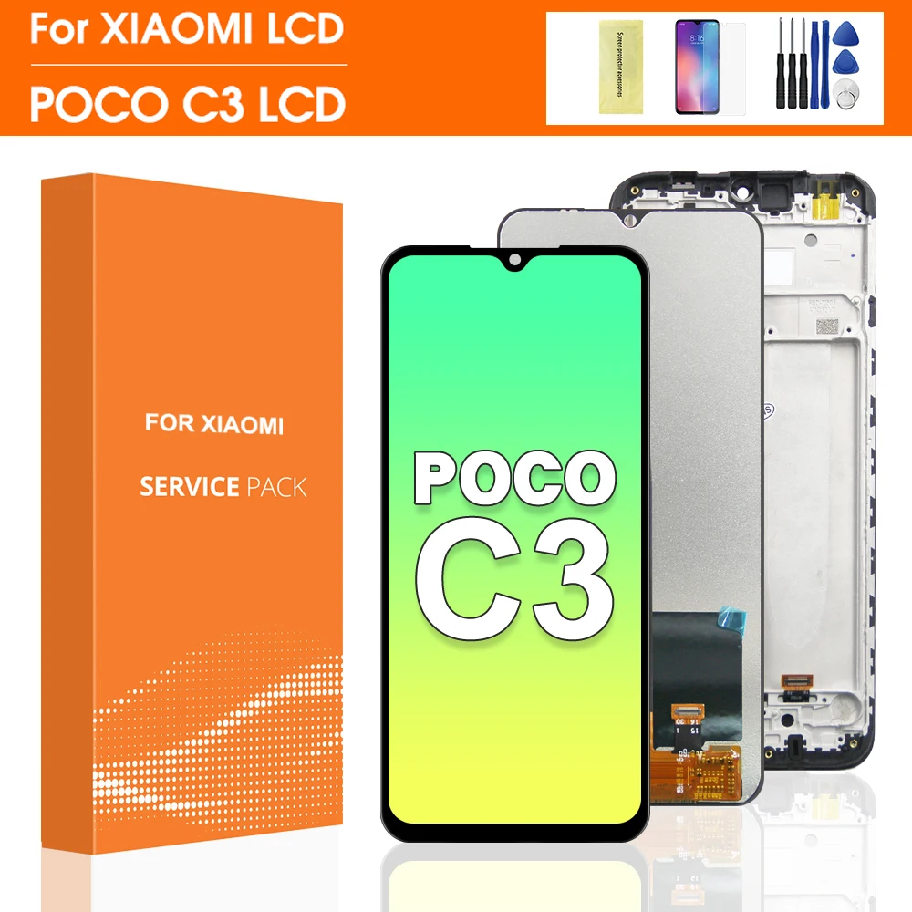 

6.43''Original For Xiaomi Pocophone Poco C3 LCD Display Touch Screen Assembly Replacement For Poco C3 M2006C3MI MZB07RHIN Screen