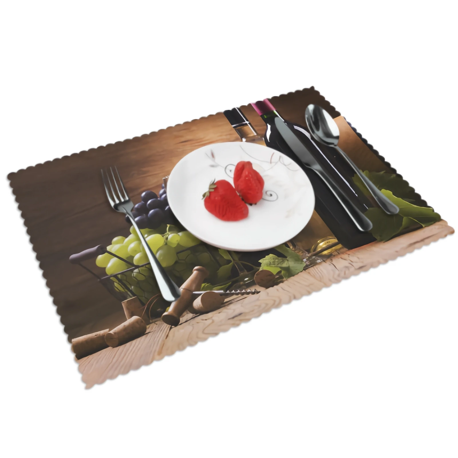 

Red Wine Bottle Glass Placemats for Dining Table 12 x 18 inches Heat Resistant Table Placemats Set of 4 for Kitchen Dining Table