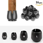 Силиконовые колпачки для ножек стула, Нескользящие чехлы для мебели, черного цвета, 4 размера, 16 шт.