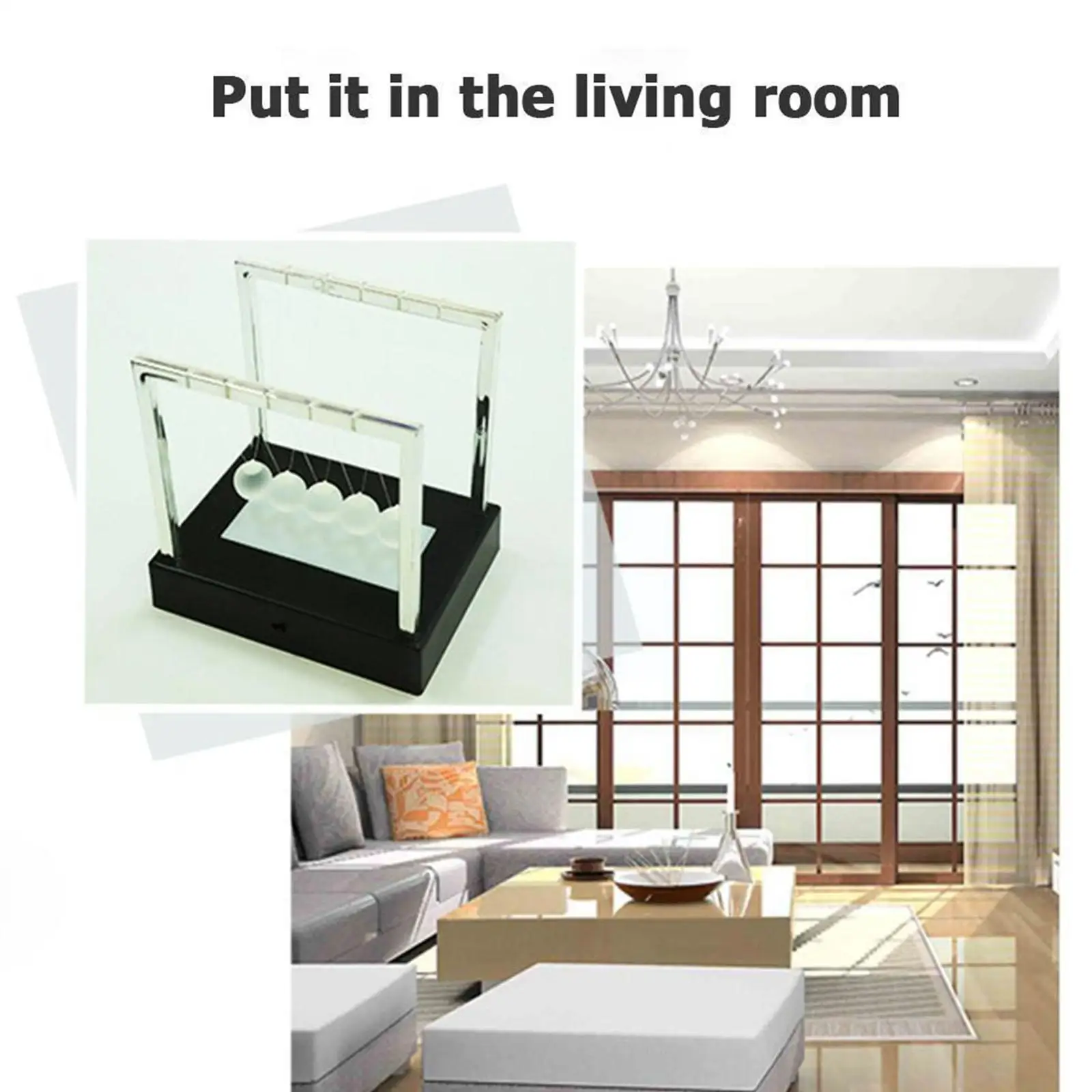 

Cradle Balance Balls Luminous Development Educational Pendulum Decor Desktop Ball Ornament Toy W3J2