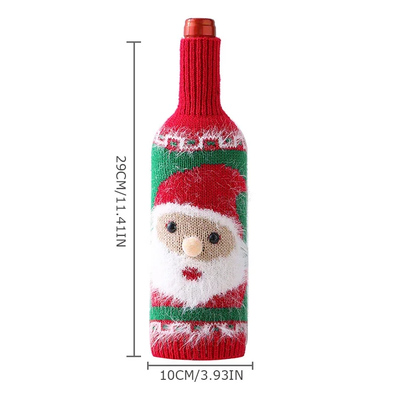 1 шт. Рождественская вязаная шерстяная крышка для вина старик снеговик елка