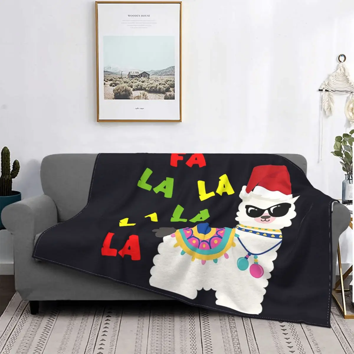 

Llama Christmas Alpaca Blanket Fleece All Season Multifunction Ultra-Soft Throw Blanket for Sofa Office Bedspreads