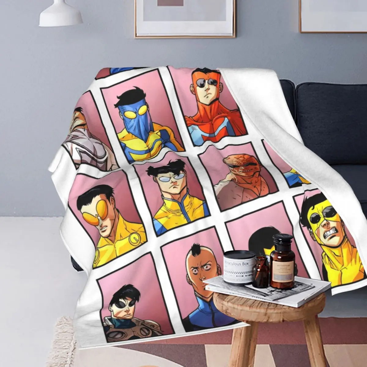 Фото Одеяла из сериала Invincible Mark Grayson, флисовое всесезонное многофункциональное супермягкое одеяло для кровати, автомобильные покрывала №2