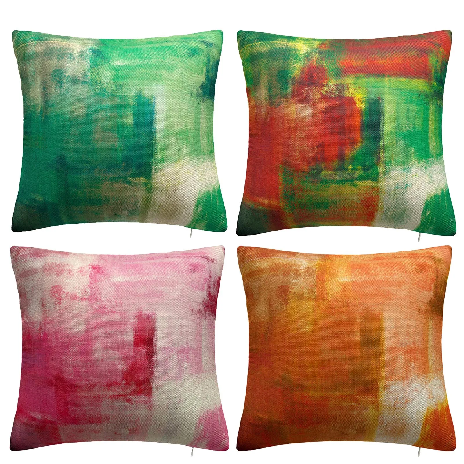 Набор из 4 наволочек для подушек Декоративные Мягкие наволочки шелка на молнии