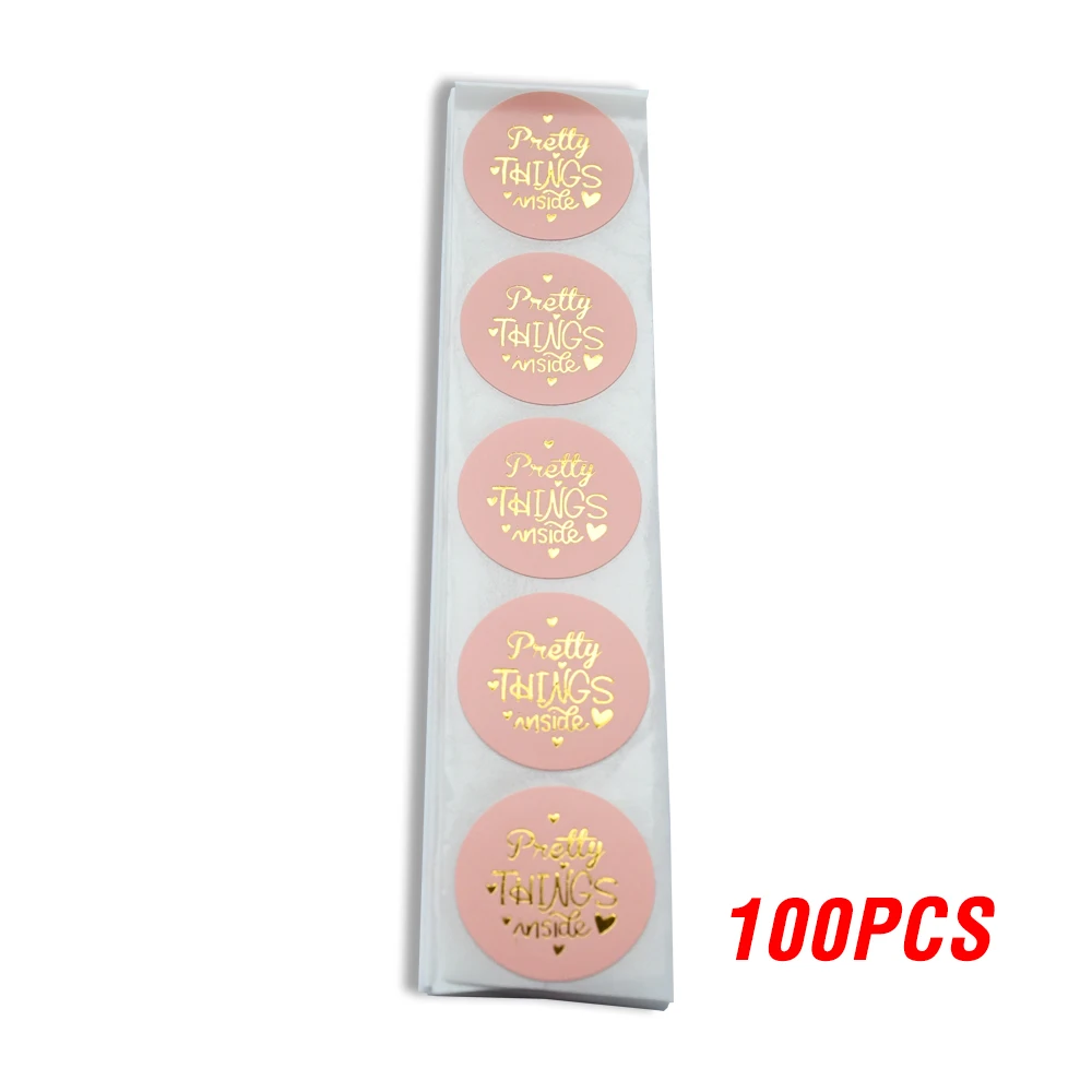 

Круглые бумажные розовые наклейки "Спасибо"