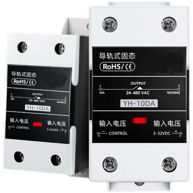 Однофазное твердотельное реле 10DA 25DA 40DA 60DA 80DA 100DA 120DA с рассеиванием тепла стандартное управление постоянным током переменный ток 220 В Тип рельсы