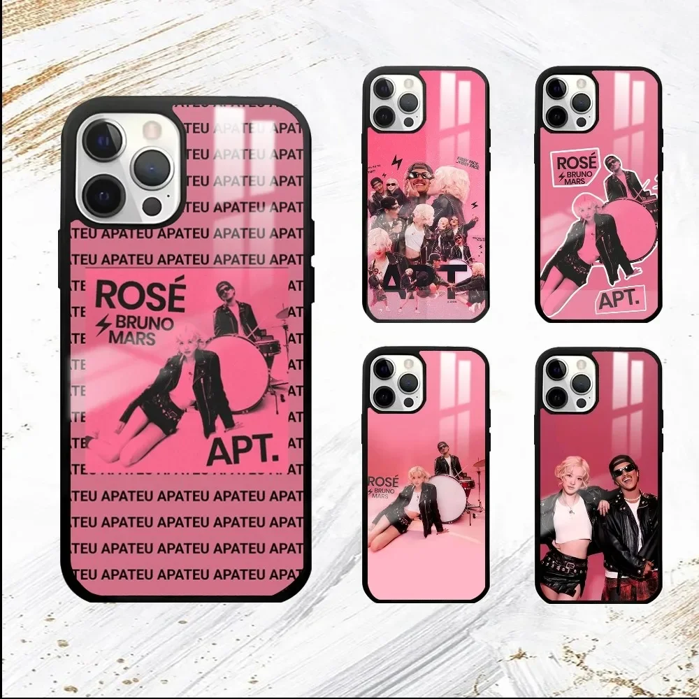 Чехол для телефона B-Bruno Mars Rose APT iPhone 16 15 14 13 12 11 Pro Max Plus Mini PC модный зеркальный чехол