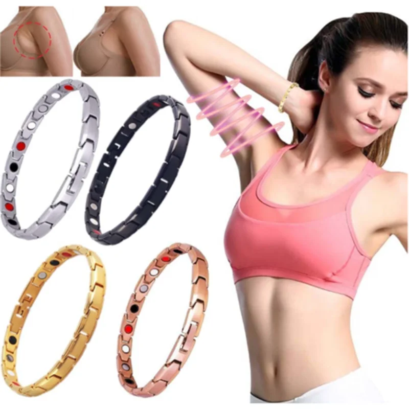 

Luxury Magnetic Therapy Bracelet for Women Lymph Drainage Therapeutic Detox Slimming Bracelet Men Vintage Health Care Jewelry