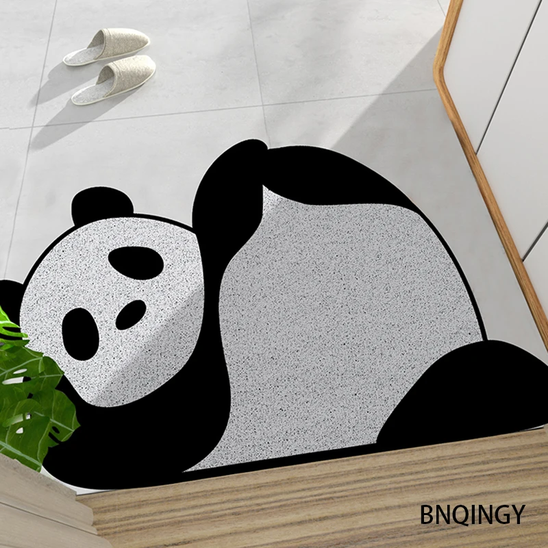 

Door Mat Entry Door Panda Carpet Foot Mat Corridor Household PVC Silk Circle Non-Slip Mat Bathroom Kitchen Door Carpet BNQINGY