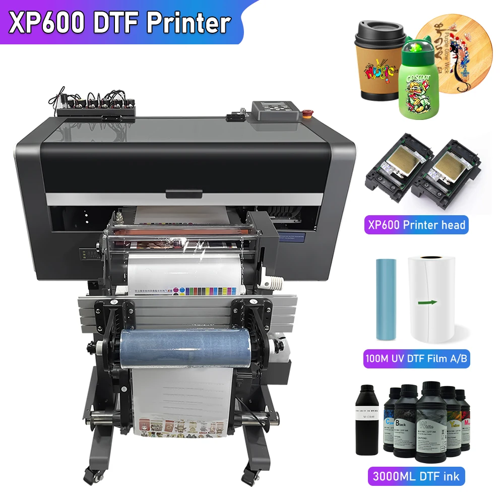 

A3 UV DTF Printer Sticker UV DTF Transfer Printer 2 In 1 UV DTF Printing Machine With Dual XP600 Printer head for uv dtf print