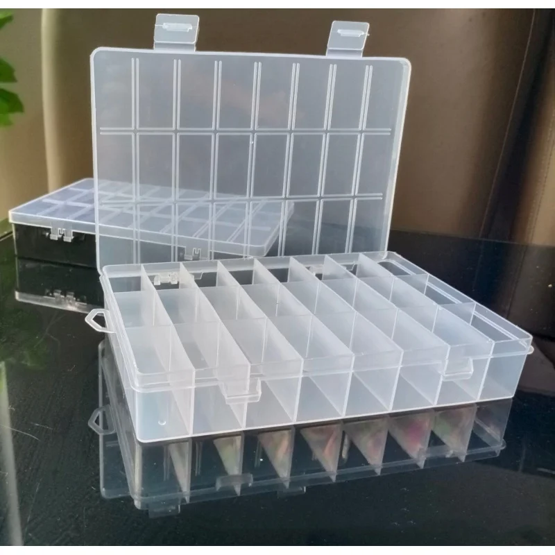 

2023 NEW Practical 24 Grids Compartment Plastic Storage Box Jewelry Earring Bead Screw Holder Case Display Organizer Container