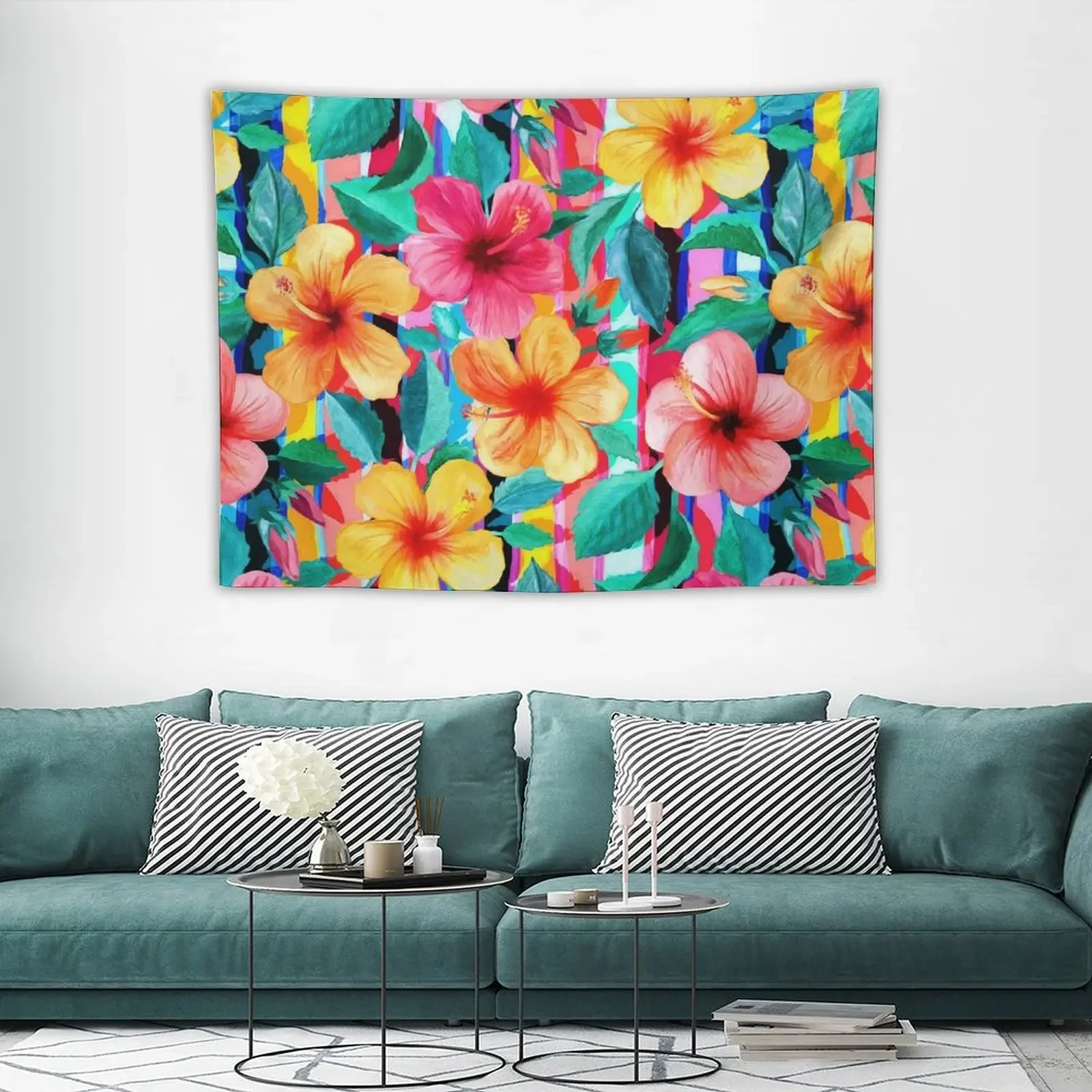 Гавайский Цветочный Гибискус maximott с полосками гобелен аниме декор для ванной