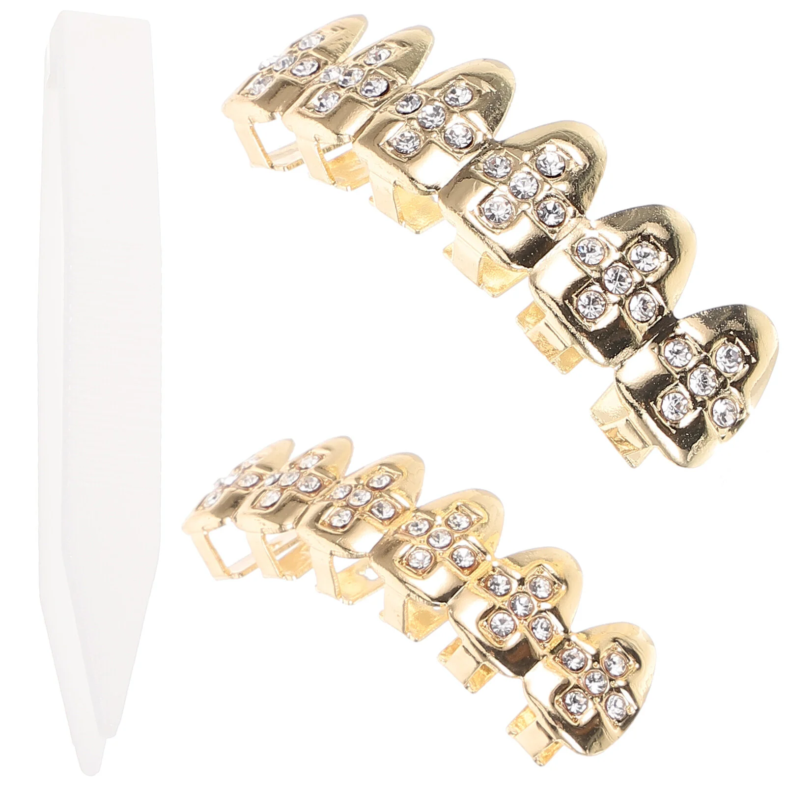 Teeth Jewelry Tooth Gems Cosplay Props Metal Grills Hip-pop Supply Rapper Costume Mouth Stitching Decorative