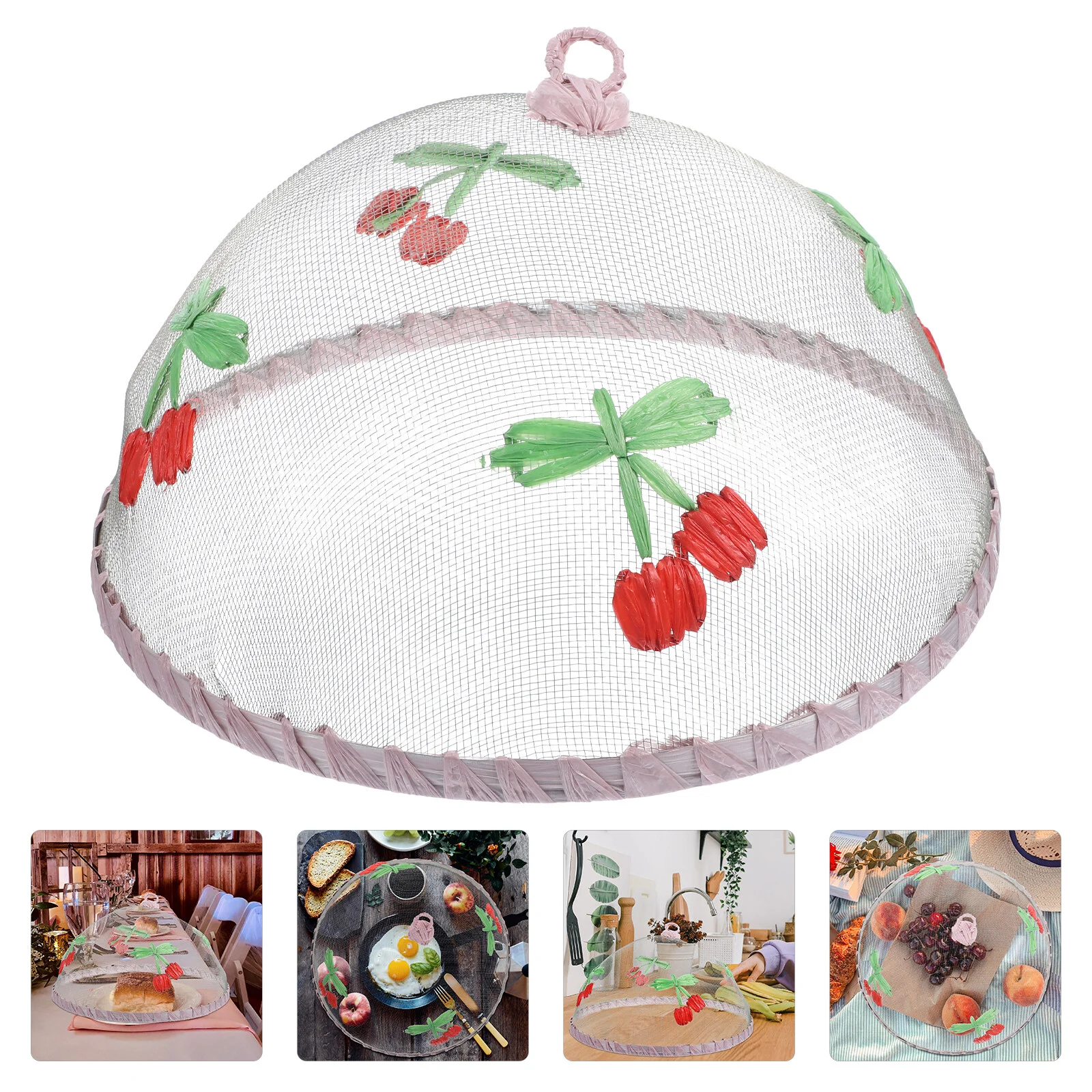 

Microwave Oven Cover Protective Dish Round Food Cover​ Sturdy Hood Outdoor Tents Disc Protector Stainless Steel Mesh Covers