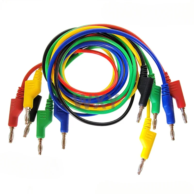 Cleqee P1036 5 шт. 4 мм медный штекер типа банан тестовые провода для мультиметра - 100 см