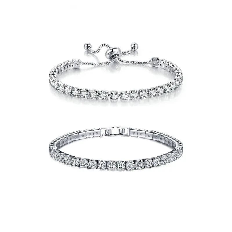

New Women Fashion Bracelets Luxury Geometry Cubic Zirconia Bracelet for Women Adjustable Shine Girls Wedding Jewelry Gift