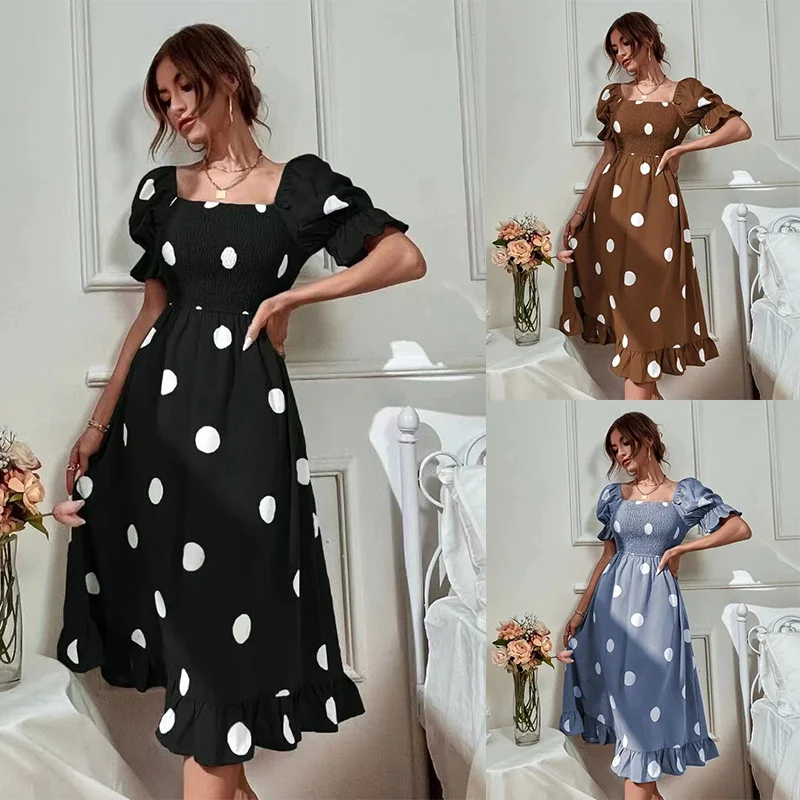 

Sexy Off Shoulder Midi Dress Women 2023 Summer Casual High Elasticity Elegant Office Laides Dresses For Women