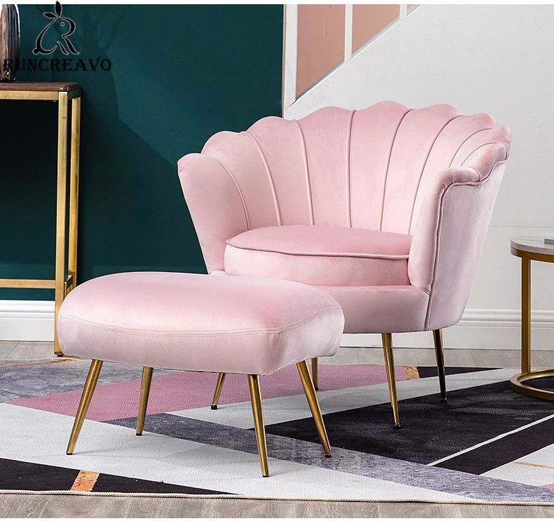 

Living Room Sofa Nordic Home Bedroom Ins Style Fashion Sofa Chair Modern Furniture Velvet Single Sofa