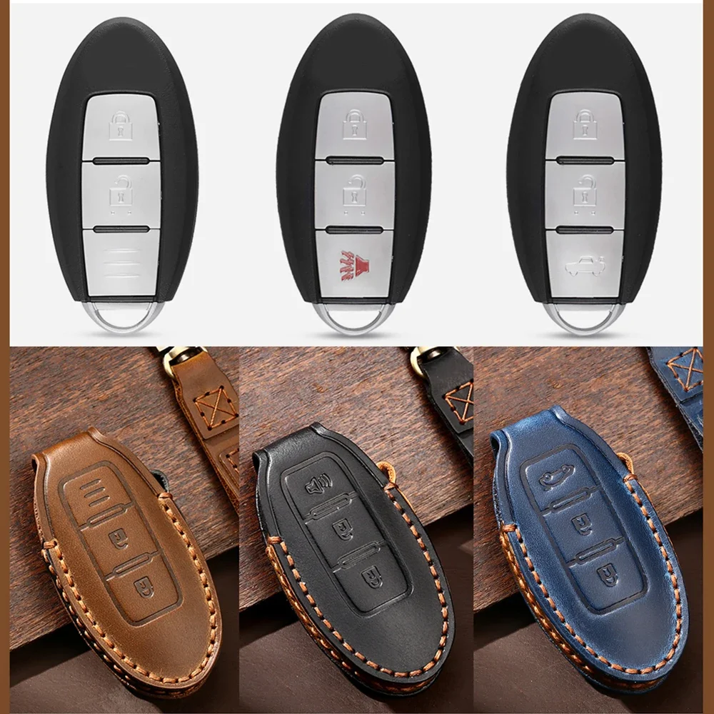 su skórzanego etui na kluczyk samochodowy KEYYOU do Nissana Sunny ALTIMA MAXIMA Murano Versa Teana Sentra Rogue Qashqai j10 J11 X-Trail t31 t32