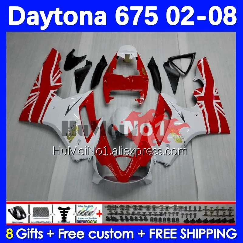 

Body For Daytona 675 2002 2003 2004 2005 2006 2007 2008 103No.23 Daytona675 02 03 04 05 06 07 08 Injection Fairing white red