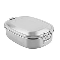 stainless steel lunch box with three compartments bento lunch food container sandwich snack metal bento lunch box for kids adult