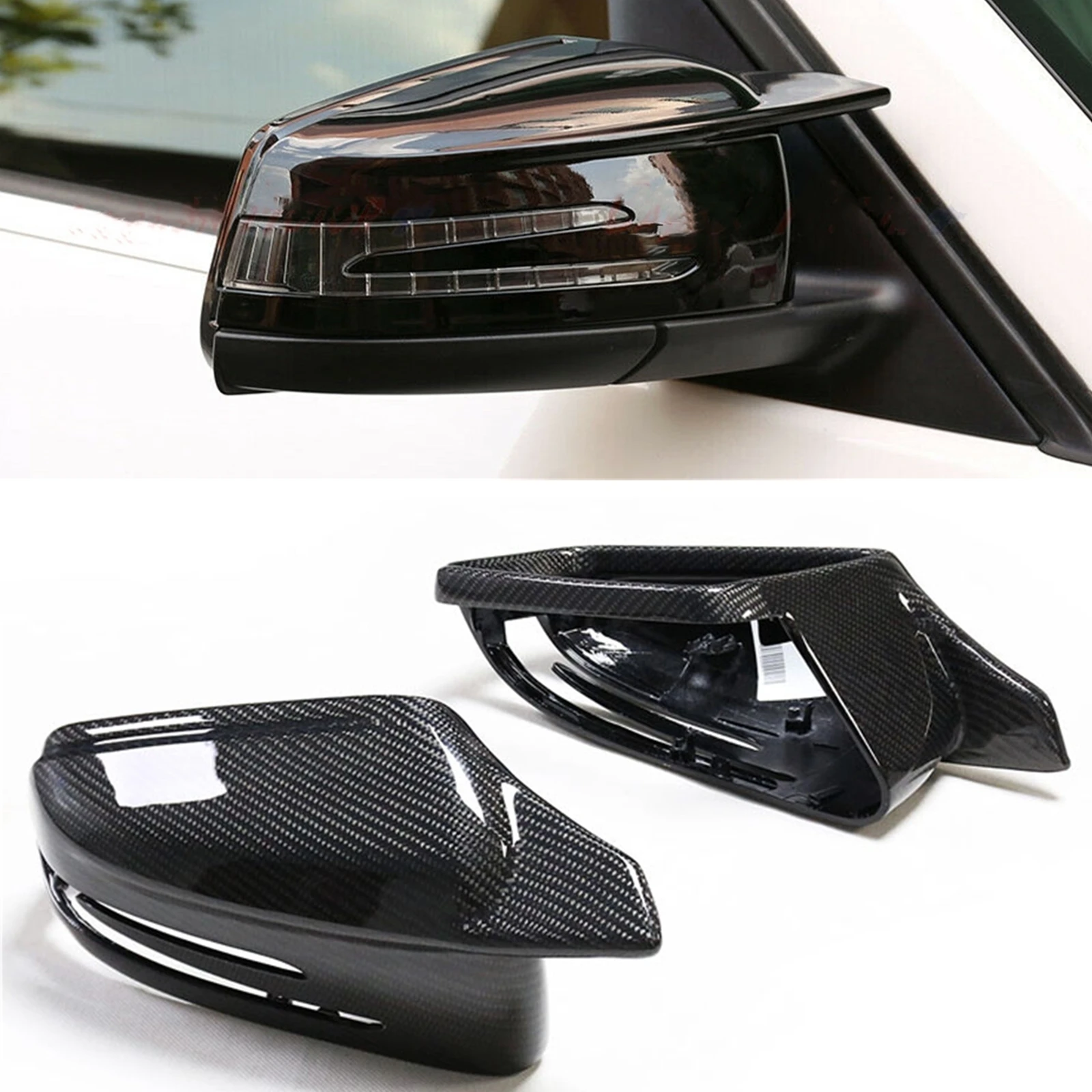 

Mirror Cover Caps For Mercedes Benz A W176 B W246 C W204 E W212 S W221 CLA W177 CLS W218 GLK X204 GLA Carbon Fiber Replacement