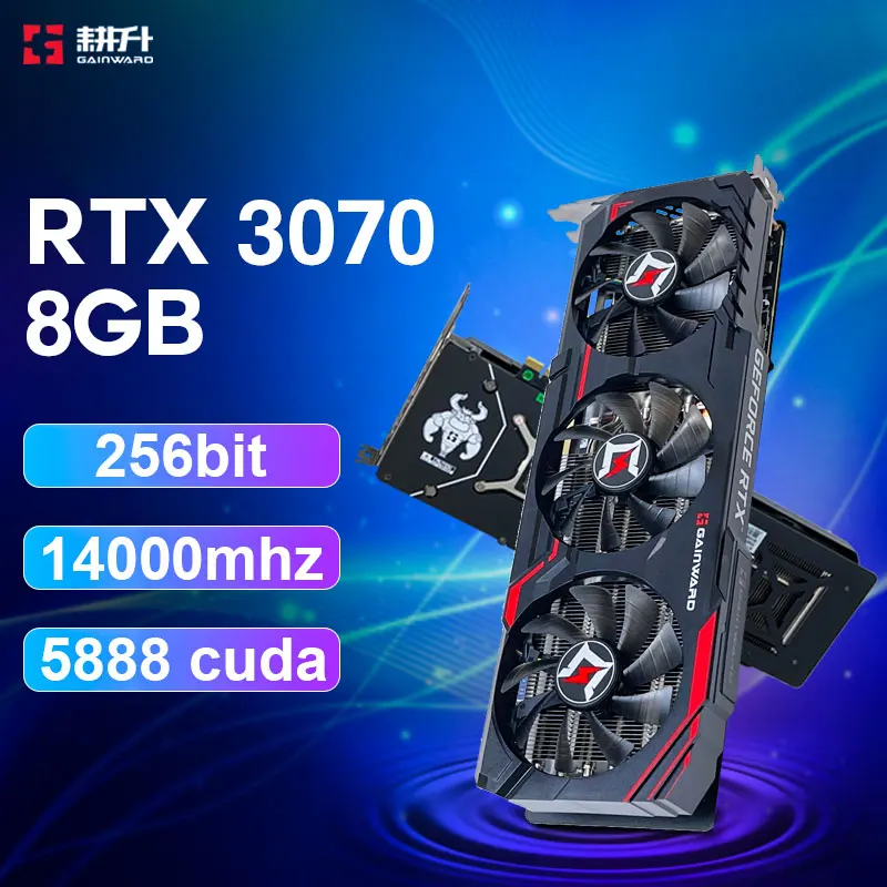

Игровая видеокарта GAINWARD RTX 3070, 8 ГБ, GDDR6, NVIDIA GeForce RTX3070, 14000 бит, МГц