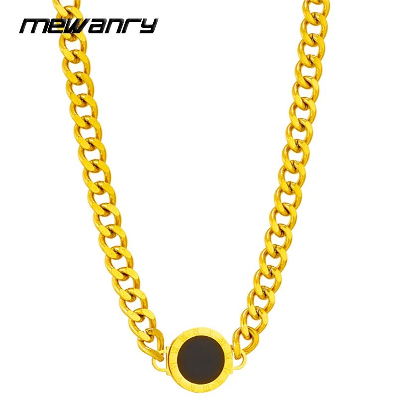 Ожерелье Mewanry из нержавеющей стали 316L, минималистичное толстое ожерелье для женщин, пар, панк, хип-хоп, круглая Геометрическая искусственная бижутерия, подарки