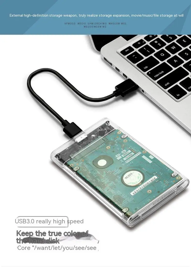 

ORICO 2.5'' Transparent HDD Case SATA to USB 3.1 Gen2 10Gbps External Hard Drive Case HDD Enclosure SSD Disk Case Support UASP
