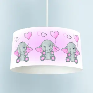 Cute Pink Princess Crown Cartoon 3 D Print Baby Kids Room Born Model Pvc Fabric Cover Ceiling Drum Shape Round chandelier Decora