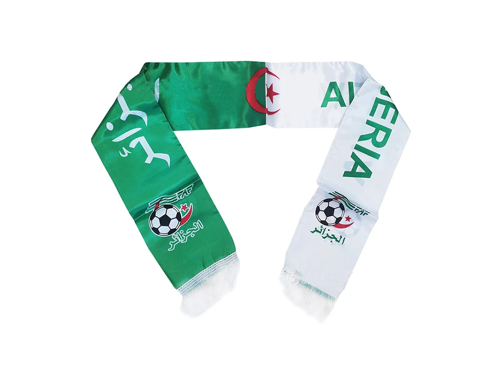 Флаг Алжира 14*130 см шарф из на заказ шарфы футбольной команды атласный баннер с