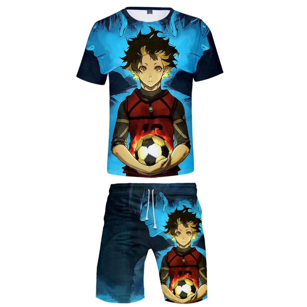 

Blue Lock Anime Tshirt 3D Two Piece Set Tshirt+Pants Harajuku Streetwear 2021 Japanese Comic Fashion Clothes Women Men Suit