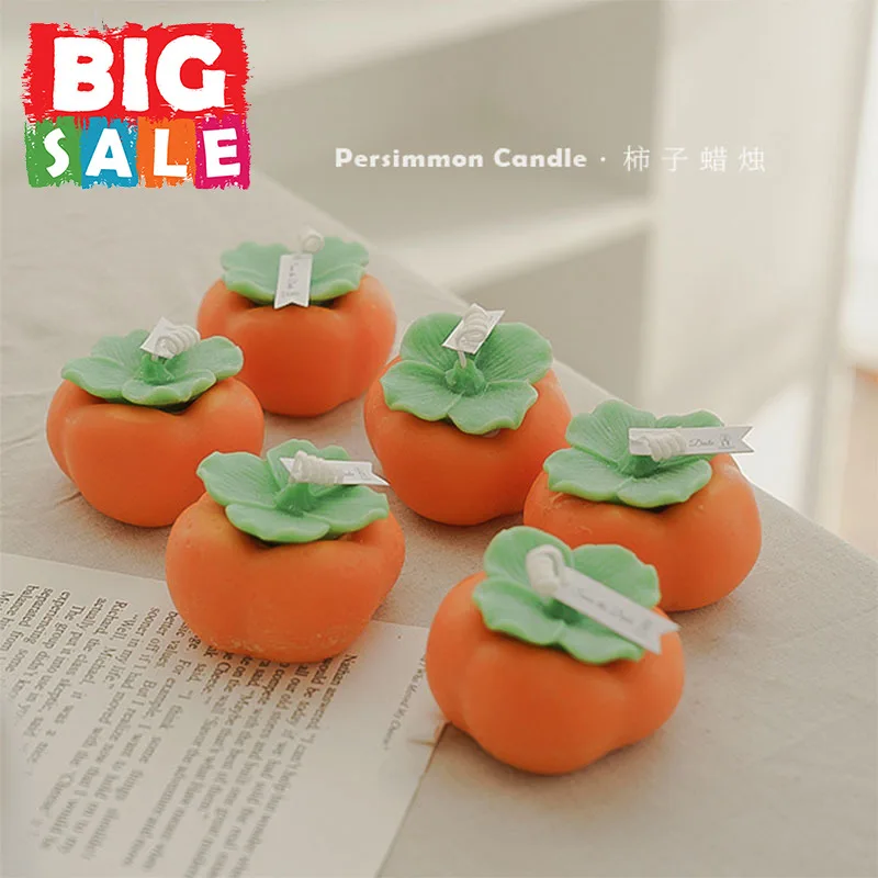 

Hand-made Gifts Simulation Persimmon Scented Candles DIY Shooting Props Creative Decorative Ornaments