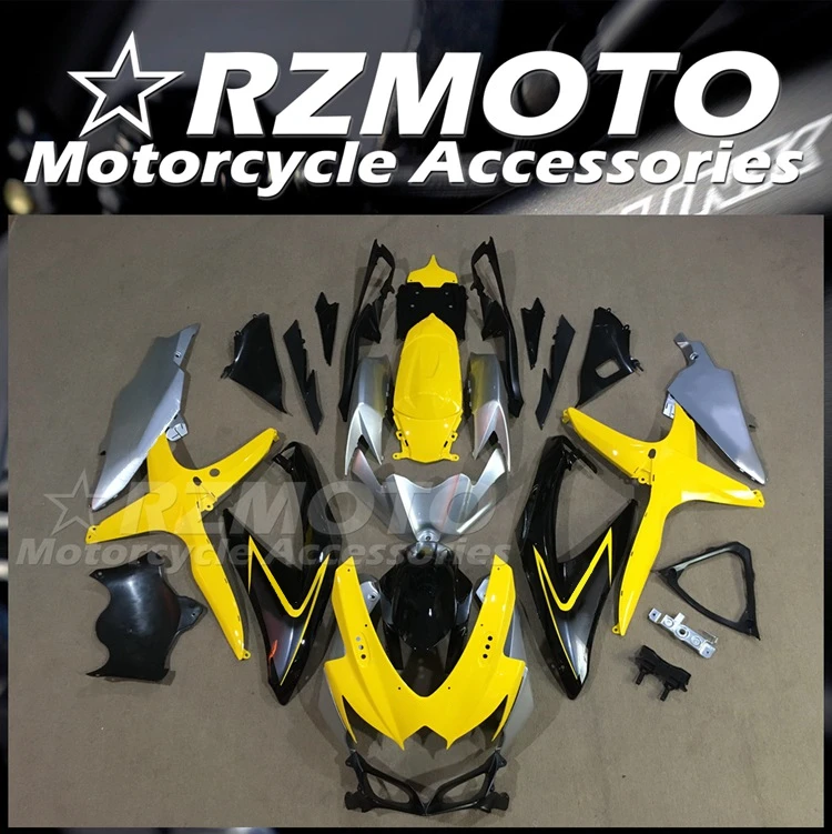 

4 подарка, новый комплект обтекателей из АБС-пластика, подходит для Suzuki GSX-R 600 750 K8 08 09 10 2008 2009 2010 Комплект кузова желтого цвета