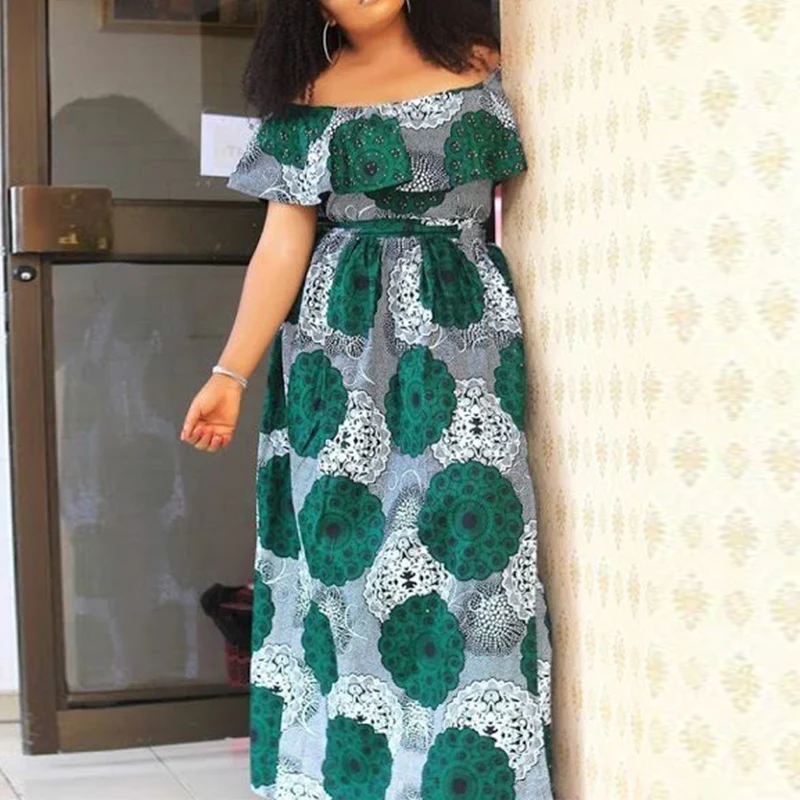 

VONDA Women Sleeveless Dress 2022 Summer Off Shoulder Dress Vintage Printed Holiday Party Sundress Beach Vestidos Robe Femme