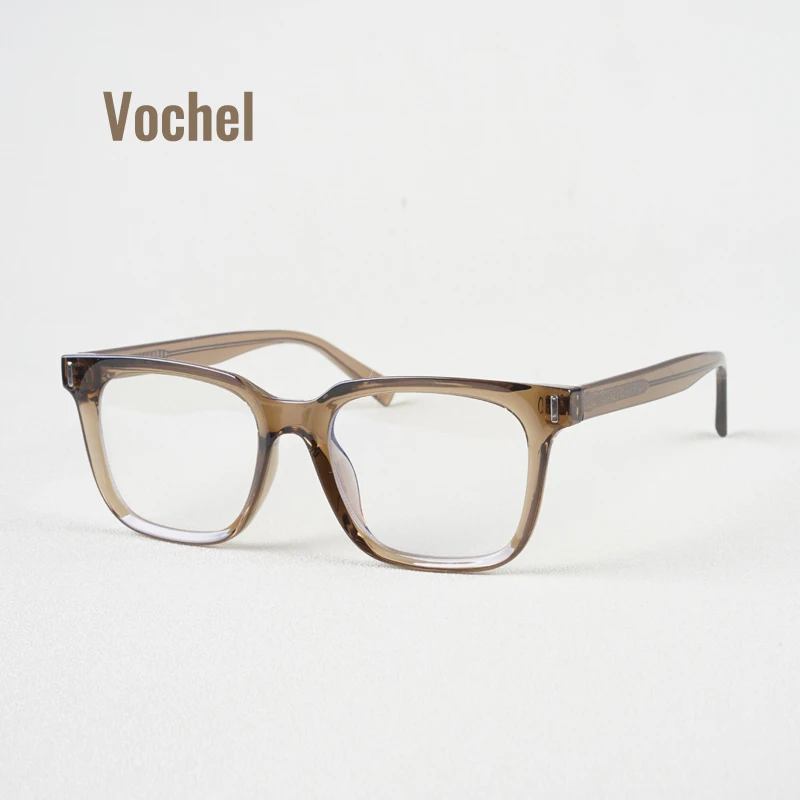 

Vochel Vintage Square Eyeglasses For Men Blue Light Lenses tr90 Frame Women's Eyewear 2091