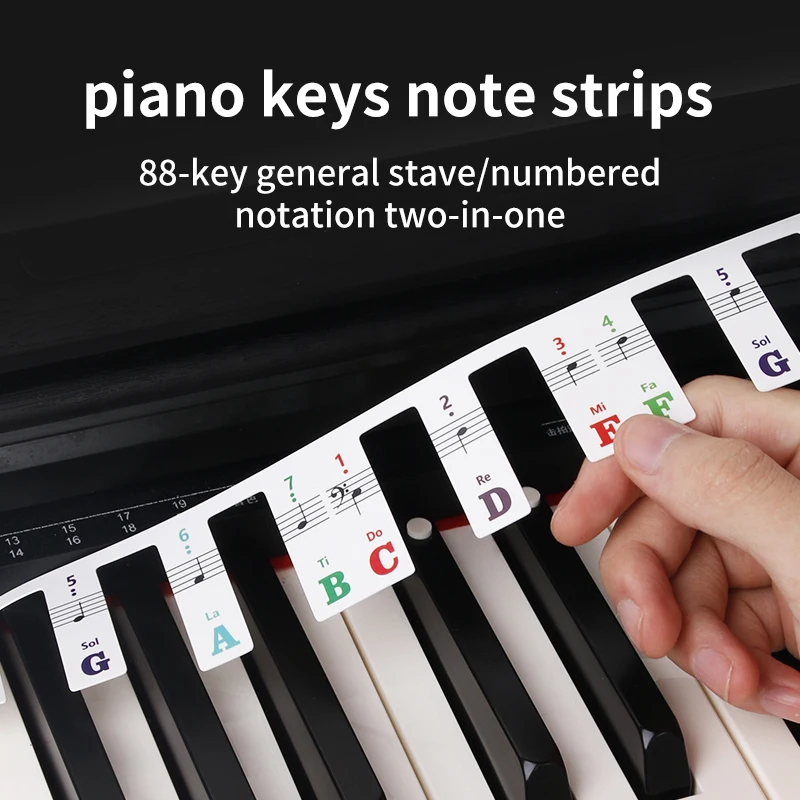 

Piano Keyboard Notes Phonetic Transcription Paper Card No Glue Colored Musical Notes 88/61 Key Staff Notation