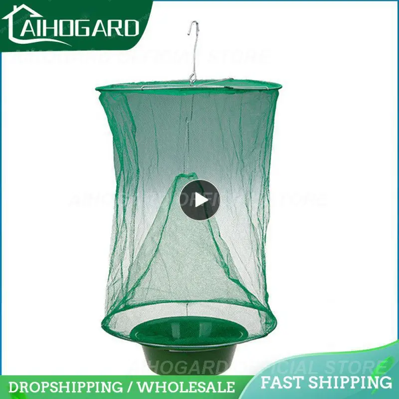 

Fly Catcher Killer Pest Control Reusable Hanging Fly Trap Flytrap Cage Net Traps Garden Hanging Flycatcher for Dropshipping