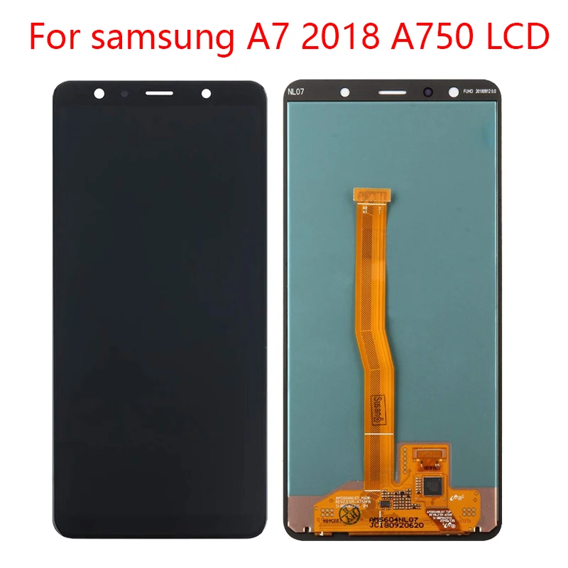 

ЖК-дисплей AMOLED 6,0 дюйма для Samsung Galaxy A7 2018 A750 SM-A750F A750F, дисплей с сенсорным экраном в сборе, Запасная часть